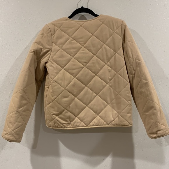 ROWIE THE LABEL QUILTED KAHKI COLOR SWEATER BUTTON UP SIZE SMALL - Picture 5 of 13